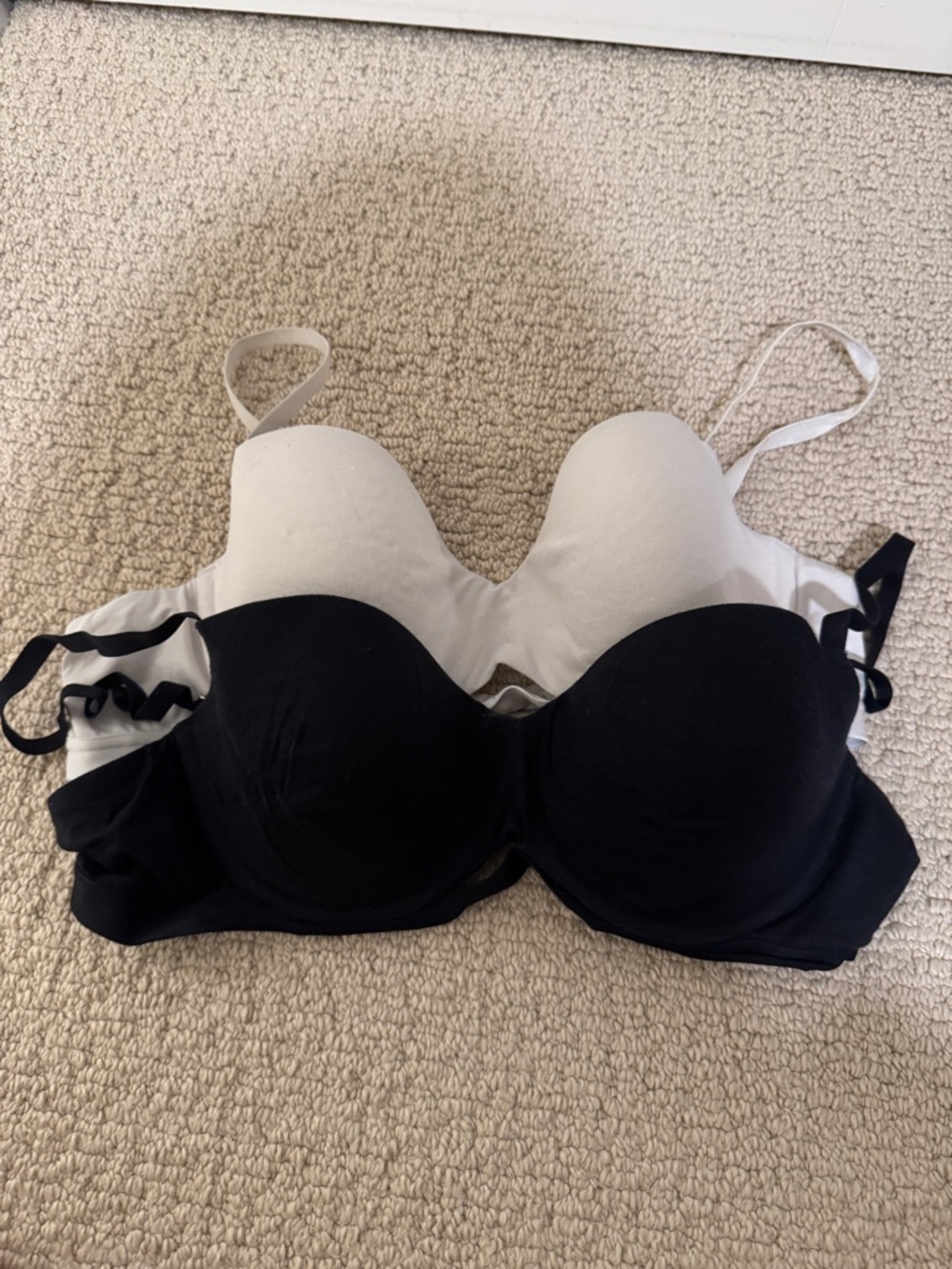 Thirdlove 24/7 Cotton T-Shirt Bra 38A in White  and Black
